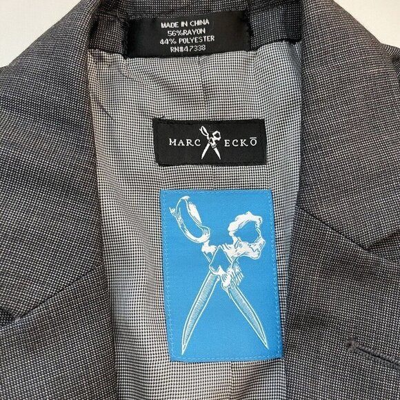 Marc Ecko 2 Button Suit Jacket Blazer Sport Coat Lined Men's Gray - Picture 13 of 16